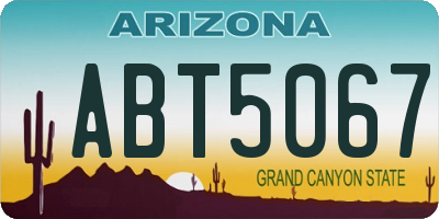 AZ license plate ABT5067