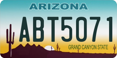 AZ license plate ABT5071