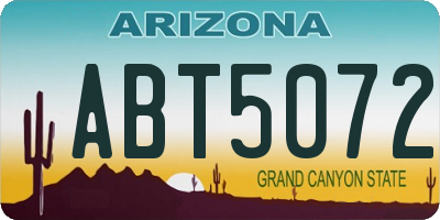 AZ license plate ABT5072
