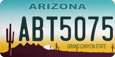 AZ license plate ABT5075