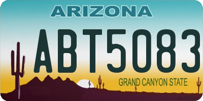 AZ license plate ABT5083