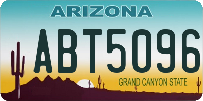 AZ license plate ABT5096