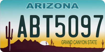 AZ license plate ABT5097