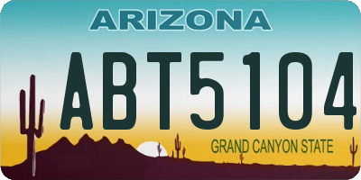 AZ license plate ABT5104