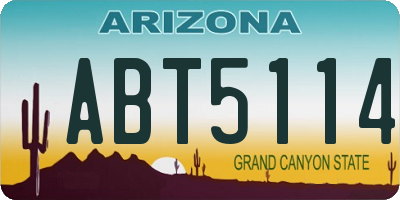 AZ license plate ABT5114
