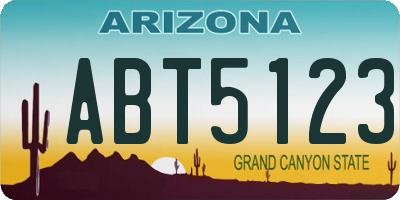 AZ license plate ABT5123