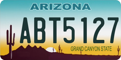 AZ license plate ABT5127