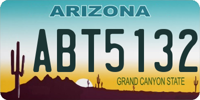 AZ license plate ABT5132