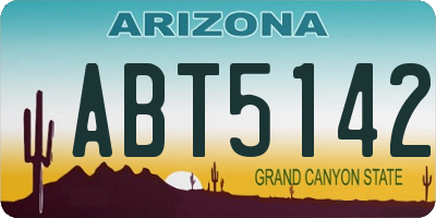 AZ license plate ABT5142