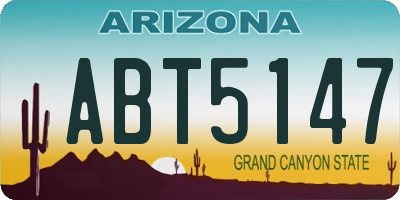 AZ license plate ABT5147