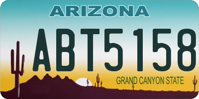 AZ license plate ABT5158