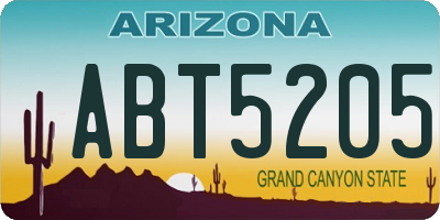 AZ license plate ABT5205