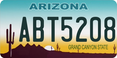 AZ license plate ABT5208