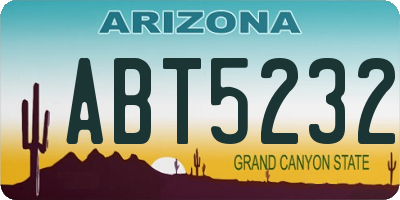AZ license plate ABT5232