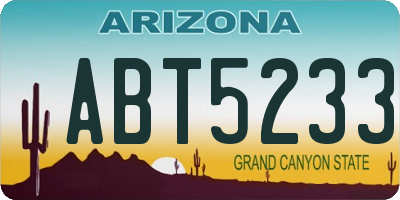 AZ license plate ABT5233