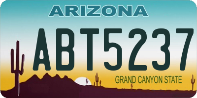 AZ license plate ABT5237