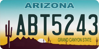 AZ license plate ABT5243