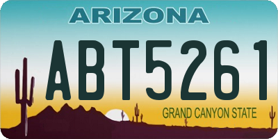 AZ license plate ABT5261