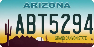 AZ license plate ABT5294