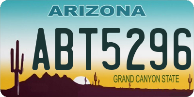 AZ license plate ABT5296
