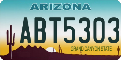 AZ license plate ABT5303