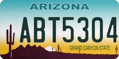 AZ license plate ABT5304