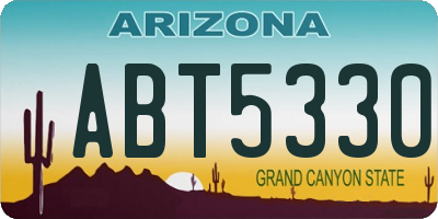 AZ license plate ABT5330