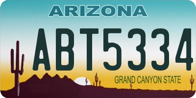 AZ license plate ABT5334