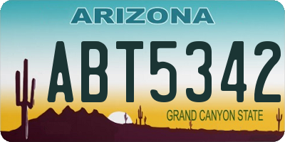 AZ license plate ABT5342