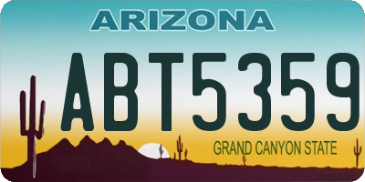 AZ license plate ABT5359