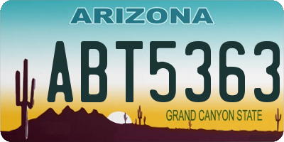 AZ license plate ABT5363