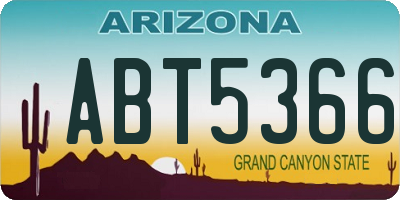 AZ license plate ABT5366