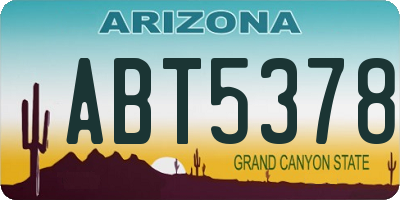 AZ license plate ABT5378