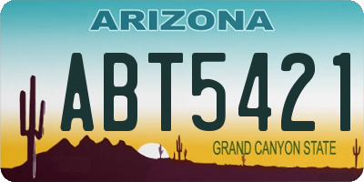 AZ license plate ABT5421