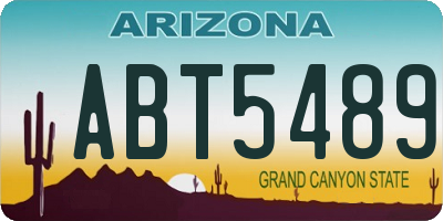 AZ license plate ABT5489