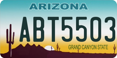 AZ license plate ABT5503