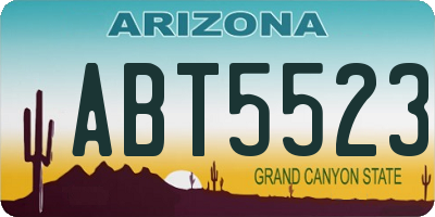 AZ license plate ABT5523
