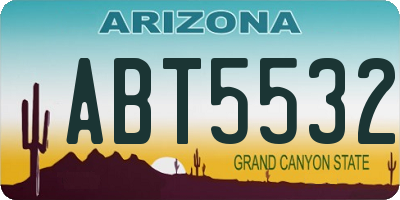 AZ license plate ABT5532
