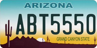 AZ license plate ABT5550