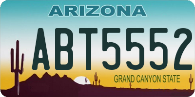 AZ license plate ABT5552