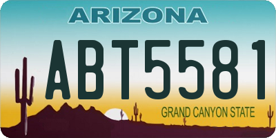 AZ license plate ABT5581