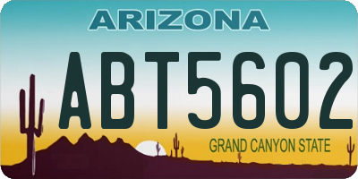 AZ license plate ABT5602
