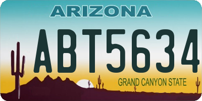 AZ license plate ABT5634