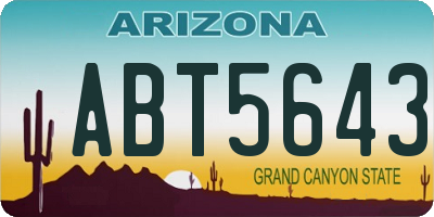 AZ license plate ABT5643
