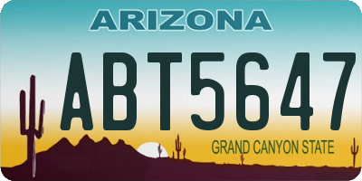 AZ license plate ABT5647