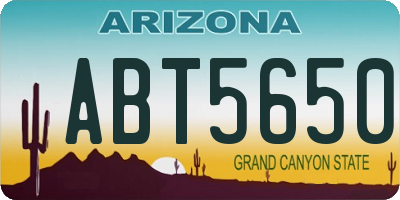 AZ license plate ABT5650