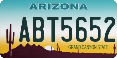 AZ license plate ABT5652