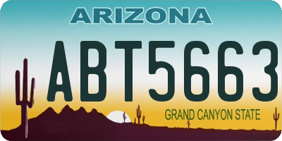 AZ license plate ABT5663