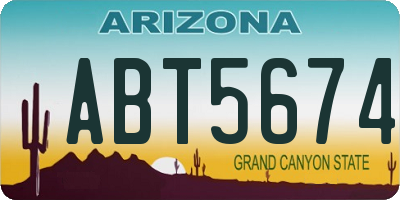 AZ license plate ABT5674