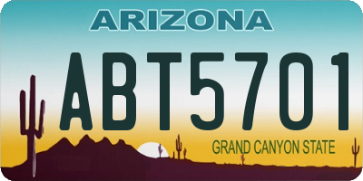 AZ license plate ABT5701